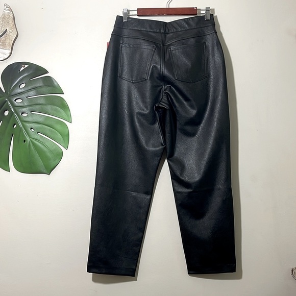 Spanx Faux Vegan Leather Slim Straight Pants in Luxe Black Sz Large NWT - Picture 9 of 14